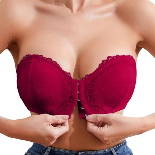 Générique Soutien Gorge Bandeau sans Armature Grande Taille Bretelle Transparente Brassiere Femme Support Sein Collant Soutien-Gorge Ni Bretelles Rembourrage Amovible Invisible Push Up Minimiseur