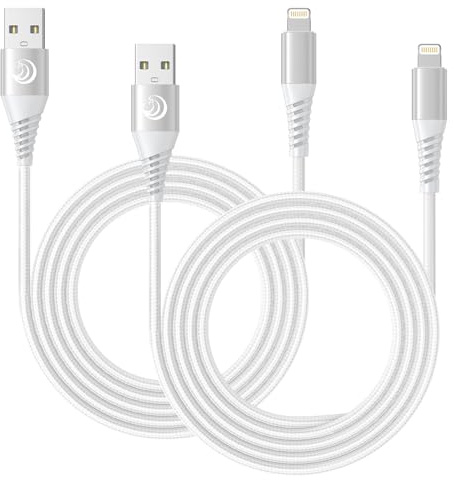 Aioneus Cable iPhone 2M 2Pack [MFi Certificado] Cable iPhone Carga Rapida Nylon Trenzado cable usb iPhone para iPhone 14 13 12 11 Pro Max XR X 8 7 6 5, iPad