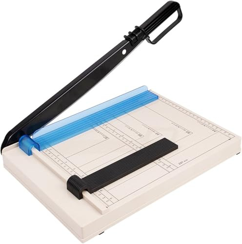 Cortador de palanca A4, capacidad de corte de hasta 12 hojas, cortador de papel robusto con protección de seguridad para papel, foto