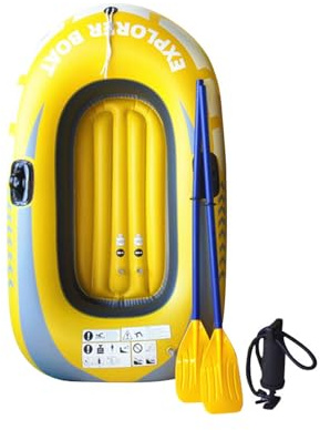 Blow Up Raft - Inflatable Canoe, Compact Boat | Heavy Duty PVC Construction, Foldable Design, Air Protection, Great for Family River Fun, Fishing Days, Lake Drift and Beach Water Activities