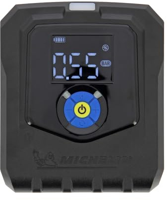 MICHELIN 009543 Compresseur à Air sans Fil Pro – Gonfleur Électrique Portable 10 Bar - Débit 19L par Min - Batterie Lithium 11,1V - Pression Programmable -Lampe - Idéal Voiture, Moto, Vélo, Camping