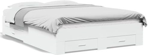 Emmtore Cama con cajones Madera de ingeniería Blanco 120x190 cm