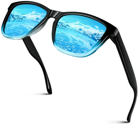 CGID Retro Sonnenbrille Herren Damen Polarisierte Vintage UV400 Rechteckig Eckig Sport,MJ17