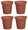 Whitefurze 4 Large Plastic Plant Pot 17cm 7Inch Vegetable Cultivation Pot Terracotta Colour