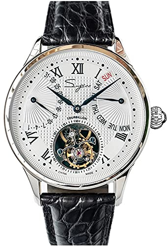 SU8004SBE Tourbillon Master Seagull ST8004 Movimiento Zafiro Cristal Hombres Reloj mecánico 1963