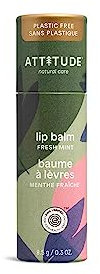 ATTITUDE Lip Balm, Natural Origin, Nourishes & Protects, Shea Butter, Coconut & Olive Oils, EWG Verified, For Dry Lips, Men and Women, Vegan, Fresh Mint, 8.5 g