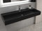 Aqua Bagno | Eckiges Waschbecken in matt schwarz, Waschtisch aus Keramik, schmales Wand Waschbecken | 121 x 46 cm