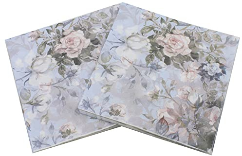 Lipfer 1bag/20pcs Printed Feature Rose Paper Napkins for Event & Party Diy Craft Decoration Tableware Tissue Decoupage