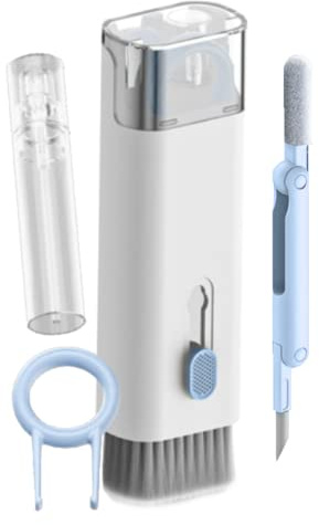 BLOOOK Cleaning Brush for Keyboard, 7-in-1 Keyboard Cleaning Brush Kit, Multifunctional Earphones Cleaner with Keycap Puller, for Airpods Earbuds Smartphone Cleaning Set (Blue)