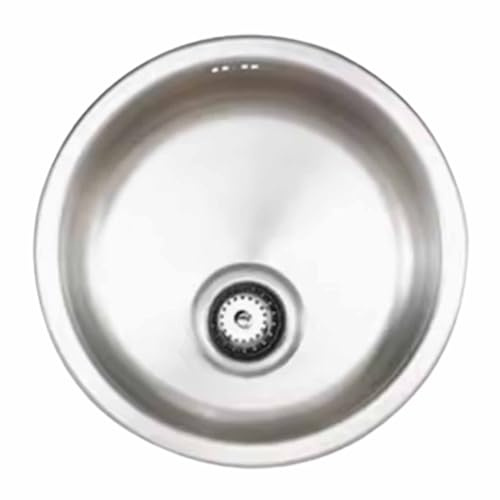 SLGGPJBU Stainless Steel Round Kitchen Sink Large Single Sink Set with Universal Chrome Plating Faucet Small Undercounter Washbasin