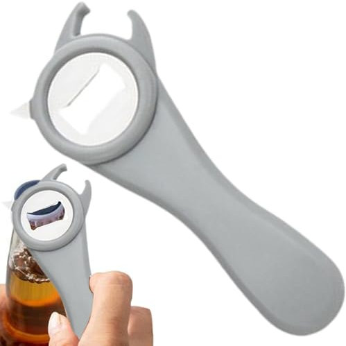 Abridor de botellas, abridor de latas de cerveza de soda, abrelatas 4 en 1, herramienta de cocina multifuncional, abrelatas de acero inoxidable para cocina