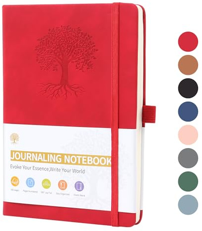TECDW Cuaderno Clásico Con Correa A5,Diario Con Cubierta de Cuero PU,192 Páginas de Papel de 100gsm de Grosor,Cuaderno de Tapa Dura Adecuado Para Hombres y Mujeres Oficina de Negocios y Notas Diarias