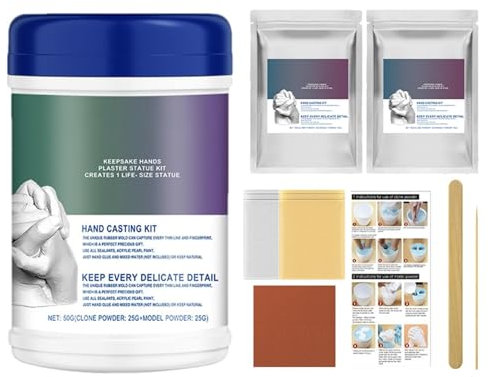 Flkiglm 3D Handabdruck Set für Paare, Gipsabdruck Set, Handabdruck Set für Paare, Handabdruck Geschenkset, Gibshandabdruck Für Paare Hände Gipsabdruck Set Für Paare Familie Gibshandabdruck Für Paare