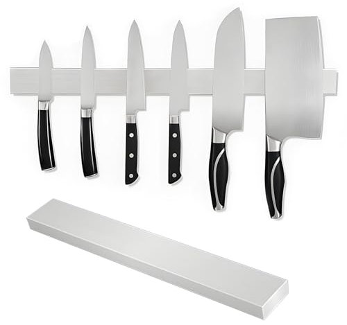 Magnetic Knife Holder for Wall 30CM /11.8 Inch, Self Adhesive Stainless Steel Magnetic Knife Storage Strip for Knives, Kitchen Utensils & Tools Storage (Silver)
