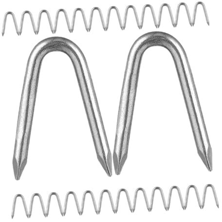 Zerodeko Lot De 140 Clous De Jardinage En U Matériel De Clôture Vis De Fixation Pour Filet De Clôture Clous De Clôture En Fil De Fer Attaches À Agrafes Pinces Pour Fil De Clôture Fer