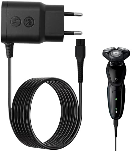 Cargador Afeitadora 15V para Philips Norelco HQ8505, 7000, 5000, 9000, 3000, MG7770, QP6530, QP6520, MG7720, BG5020, Cortapelos y Regolabarba, Cable de Carga, Adaptador para Aquatec, Arcitec