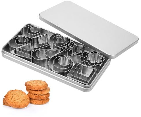 SOLUSTRE Stampo Da Forno in Acciaio Di Tagliabiscotti Forma Di Fiore Rotondi e Confezione Assortita Per Dolci Matrimoni e Compleanni Strumento Cottura e Preparazione