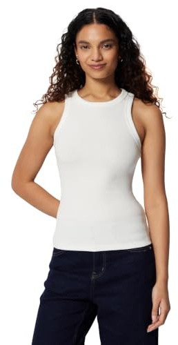 Amazon Essentials Women's Slim-Fit Ribbed Tank Top, White, Medium