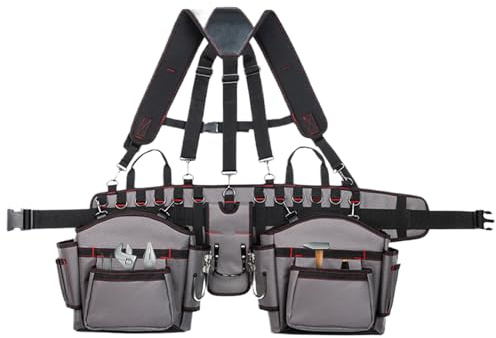 Arnés Para Carpinteros | Organizador De Herramientas Para Hombre - Chaleco con Múltiples Bolsillos Ajustable para Jardinería Electricista Construcción Carpintería Trabajos de Interior