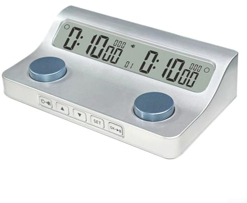 Oniissy Go Chess Clock Timer para juegos de mesa | Cuenta regresiva de 9h59m con sincronización de pasos, conteo de movimientos y sonido | Compatible con Go, Chess, Shogi, diseño ABS negro