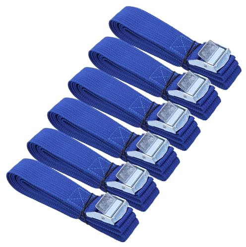 Alipis 6 Piezas Cinchas de Amarre Rápidas con de Correas Ajustables para Carga y Equipaje Coche Resistentes Cintas de Sujeción para Portaequipajes Kayak Canoa y Mudanzas Color Azul
