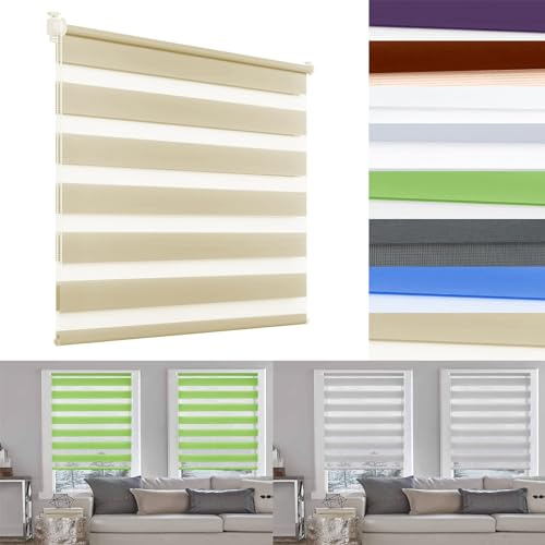 Enkel fixering dubbelrullgardin 90 x 120 cm ingen borr genomskinliga solskydd persienner för fönster perfekt för vardagsrum och kök snygga tillbehör för