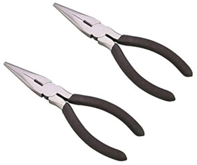 Edward Tools Long Nose Pliers with Side Cutter 6” - 2 Pack - Drop forged steel - Polished rust proof finish - Extra strength well aligned side cutter - Smooth action needle nose pliers