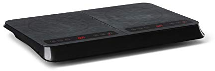 Klarstein InnoChef - Doppio Piano a Induzione Portatile, 3400W, Touch, Sensore Pentole, Timer Spegnimento, 10 Livelli, Protezione Surriscaldamento, Sicura Bambini, Vetroceramica, Nero