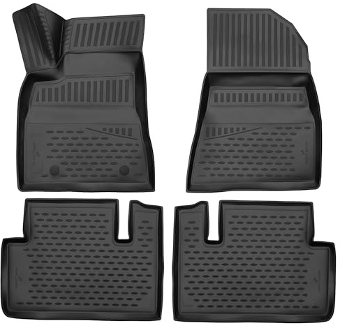 WALSER XTR Gummi Fussmatten Auto für Tesla Model 3 (5YJ3) 2017-Heute, 100% passgenaue Auto Fußmatten, robuste Universal Fußmatte Auto, Gummimatten Auto, Auto Fussmatten Gummi