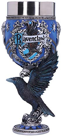 Nemesis Now House Collectable Goblet Harry Potter Ravenclaw Hogwarts-Haus-Kelch zum Sammeln, 200ml, Harz, Blau, Silber, 1 Stück (1er Pack)