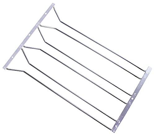 Abcsea 45 cm Soportes para Colgar Copas, Stain Steel Wine Rack, Soportes cromados para Copas de Vino o Debajo del gabinete Cromado, 1 Unids (3 Filas)