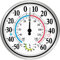12 Outdoor Thermometer Large Numbers - Indoor Outdoor Thermometer Wireless 2 in 1 Thermometer Hygrometer, Wall Thermometer Hygrometer with Stainless Steel Enclosure
