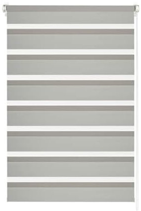 YOURSOL Doppelrollo Easyfix, Rollos ohne Bohren, Verdunklungsrollo, Grau, 100 x 150 cm