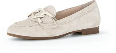 Gabor Donna Mocassini, Signora Pantofole,Pantofola,Scarpe da College,Scarpe Business,Beige (Leinen),40.5 EU / 7 UK