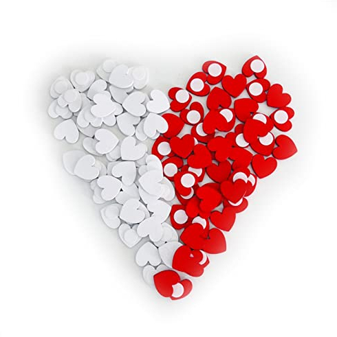 LIANCHEN 100 Stück Holz Mini Rot Herz Aufkleber DIY Holz rote Herzen Mini Holz rot Liebe Herz Rote Holz Herzen Tischdeko Basteldeko Herz aus Holz für Valentinstag Hochzeit Geburtstag Party DIY Crafts