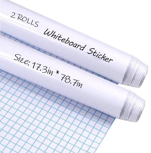 EVBEA Pizarra de tiza para pared, papel de regalo, 43 x 200 cm, para casa, escuela, oficina (2 rollos de pizarras blancas) (JJ-389)
