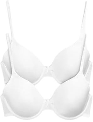 UniMark Pack of 2 Full Cup Coverage Smoothing T-Shirt Bras for Women | Underwired Padded Bra | Classic Cotton T Shirt Bras for Women UK Size 32B-40DD (36DD)
