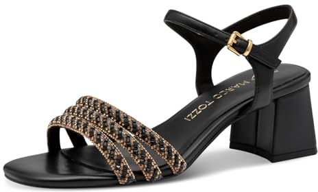 MARCO TOZZI Sandalo da donna 2-28385-44 con tacco, Nero, 40 EU