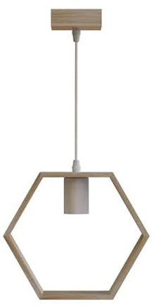 Glowster Lámpara colgante de madera E27 sin fuente de luz, ideal para decoración y ambientación en hogares y espacios comerciales.