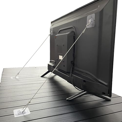 SperathLigy Justerbara 42 tums TV-säkerhetsremmar, möbelankarkit - premium babyskyddslösning för TV-apparater och möbler, ingen borrinstallation, 8-pack