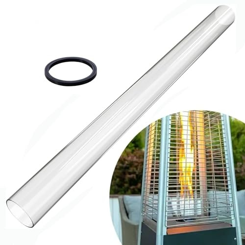 frides Tube en Verre De Rechange pour Chauffage De Terrasse Pyramide À Gaz, Remplacement du Tube De Verre 125 Cm X 10 Cm Compatible avec De Nombreuses Marques