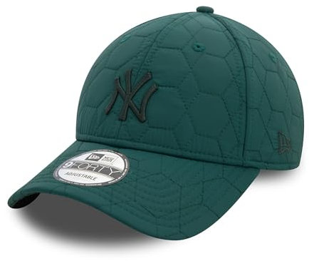 New Era MLB Cap New York Yankees NY verstellbare Kappe gebogener Schirm Teamlogo gesteppt grün - One-Size