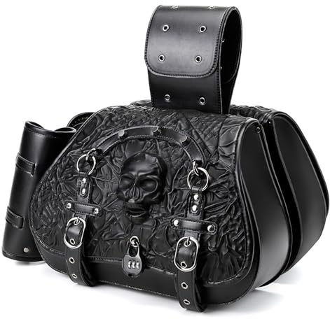 Alforjas Moto para Honda Rebel 300 500 CMX300 CMX500 CMX 300 500, Alforjas para Moto Impermeables Cuero Bolsa Trasera Moto Maletas Laterales Moto Bolsa Moto con Cierre Rápido,A