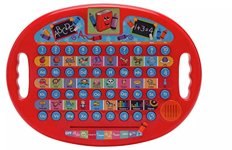 Educational Phonics Learning Board, Interactive Alphabet and Numbers Toy with Music, Red