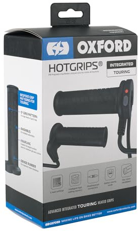Oxford HotGrips EL398 Advanced Integrated Touring | Manopole riscaldate per manubrio per temperature fredde invernali moto moto equitazione