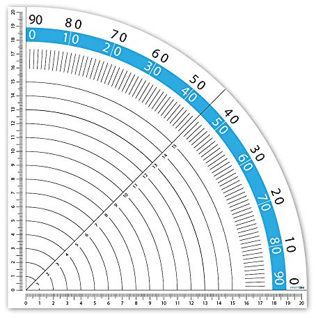 2 x Geodreieck Aufkleber 20 cm selbstklebend als Zeichendreieck ideal für Handwerker-Werkbänke oder Patchworker und Schneider zum Winkel-Messen