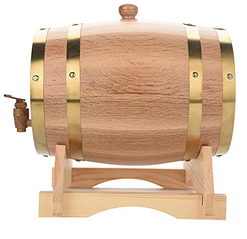 Barril de Vino de Madera de Roble, Barril para Cerveza Barril de Roble Madera Vintage Roble para Vino Brandy Whisky(5L, Azul)