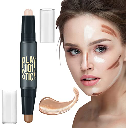 Makeup Contouring Stick, doppia testa correttore, messa in evidenza di bastoni per trucco, consistenza Ontuosa e finitura opaca