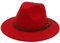 Faringoto Fedora Hut Damen Wollfilz Vintage Kirche Damen Hut Unisex breite Krempe, rot, M