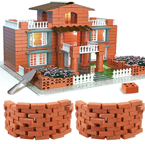 XinYuor 150PCS Briques Miniatures,Mini Construction Briques,Mini Briques pour AméNagement Paysager Briques,Miniature Modèle Brique Mur Petites Briques pour Accessoires de Jardin Miniature